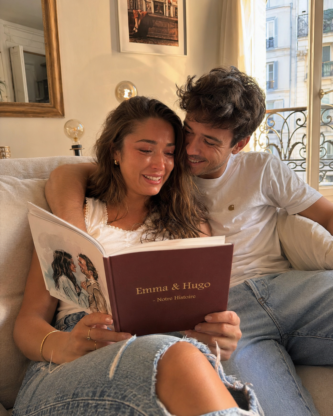 Emma et Hugo lisent leur livre personnalisé pour leurs 5 ans